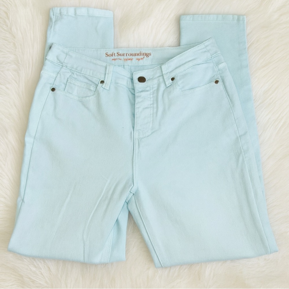NEW Soft Surroundings Womens 98% Cotton Blue High Rise Stretch Jean sz 10 Beachy